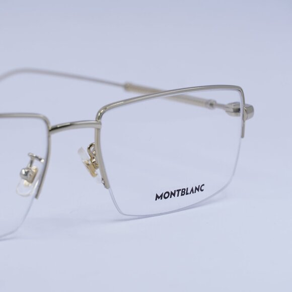 🕶️ New Montblanc MB0113O 004 Eyeglasses - Gold Frame 58mm - Picture 2 of 10